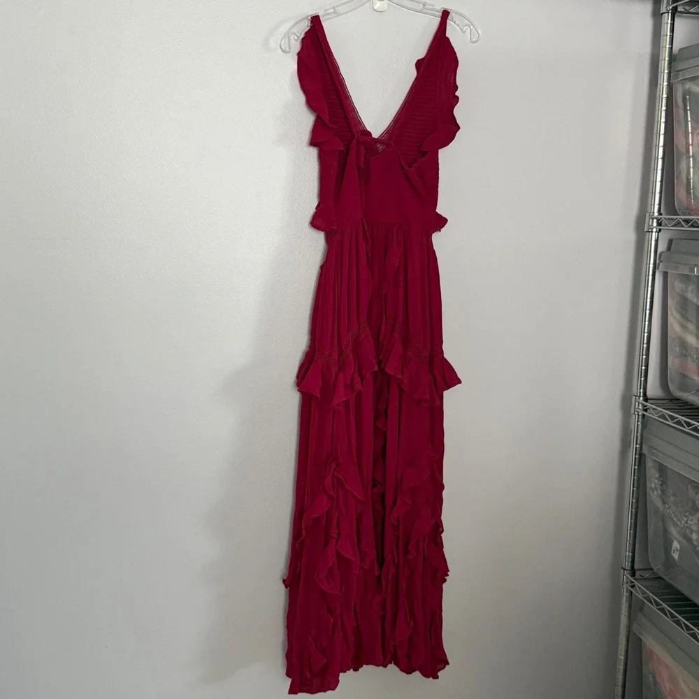 Free People Free-est Marsai Maxi Dress Summer Cherries Ruffle Smock - XSmall - Picture 6 of 6